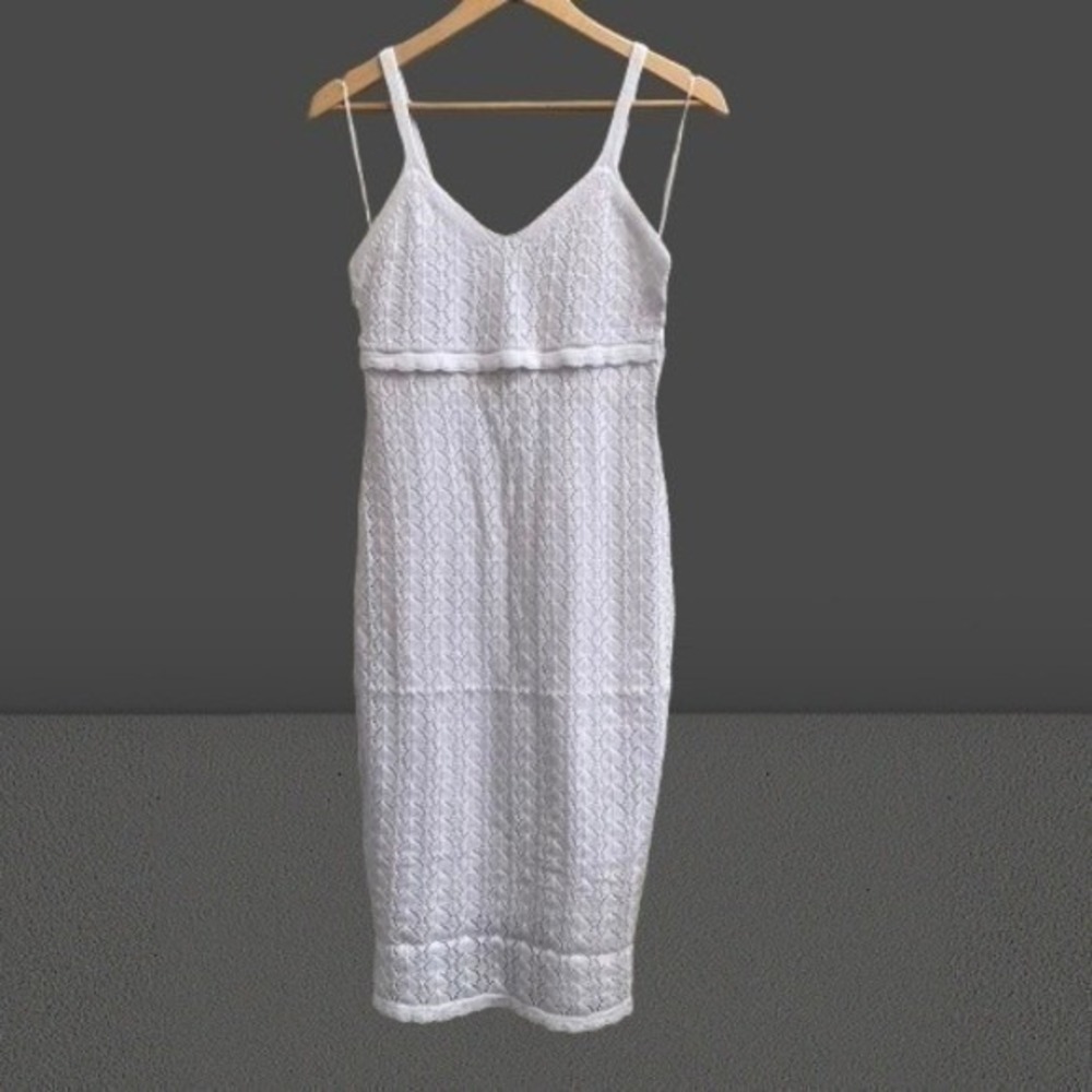 NEW 525 America Revolve Pointelle Mini Dress in White Large‎